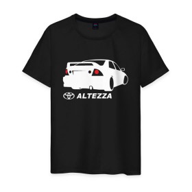Мужская футболка хлопок с принтом Toyota Altezza (2) в Санкт-Петербурге, 100% хлопок | прямой крой, круглый вырез горловины, длина до линии бедер, слегка спущенное плечо. | Тематика изображения на принте: altezza | toyota | toyota altezza
