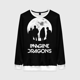 Женский свитшот 3D с принтом Imagine Dragons в Санкт-Петербурге, 100% полиэстер с мягким внутренним слоем | круглый вырез горловины, мягкая резинка на манжетах и поясе, свободная посадка по фигуре | believer | evolve | imagine dragons | night visions | radioactive | rock | группы | имейджин драгонс | инди | музыка | рок