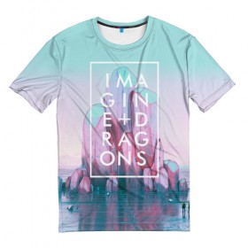 Мужская футболка 3D с принтом Imagine Dragons в Санкт-Петербурге, 100% полиэфир | прямой крой, круглый вырез горловины, длина до линии бедер | believer | evolve | imagine dragons | night visions | radioactive | rock | группы | имейджин драгонс | инди | музыка | рок