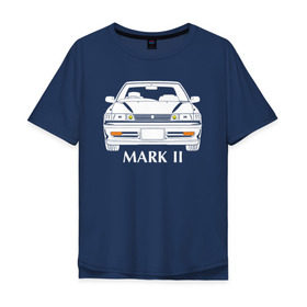 Мужская футболка хлопок Oversize с принтом Toyota Mark2 80 в Санкт-Петербурге, 100% хлопок | свободный крой, круглый ворот, “спинка” длиннее передней части | mark2 80 | toyota | toyota mark2 | toyota mark2 80