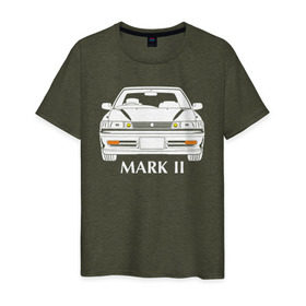 Мужская футболка хлопок с принтом Toyota Mark2 80 в Санкт-Петербурге, 100% хлопок | прямой крой, круглый вырез горловины, длина до линии бедер, слегка спущенное плечо. | mark2 80 | toyota | toyota mark2 | toyota mark2 80