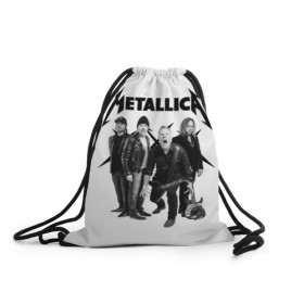 Рюкзак-мешок 3D с принтом Metallica в Санкт-Петербурге, 100% полиэстер | плотность ткани — 200 г/м2, размер — 35 х 45 см; лямки — толстые шнурки, застежка на шнуровке, без карманов и подкладки | heavy metal | metal | metallica | группы | метал | металлика | музыка | рок | трэш метал | хєви метал