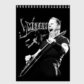 Скетчбук с принтом Metallica в Санкт-Петербурге, 100% бумага
 | 48 листов, плотность листов — 100 г/м2, плотность картонной обложки — 250 г/м2. Листы скреплены сверху удобной пружинной спиралью | heavy metal | metal | metallica | группы | метал | металлика | музыка | рок | трэш метал | хєви метал