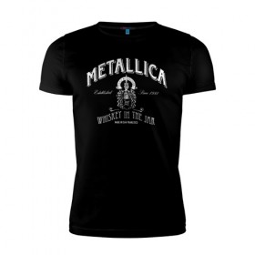 Мужская футболка премиум с принтом Metallica в Санкт-Петербурге, 92% хлопок, 8% лайкра | приталенный силуэт, круглый вырез ворота, длина до линии бедра, короткий рукав | heavy metal | metal | metallica | группы | метал | металлика | музыка | рок | трэш метал | хєви метал