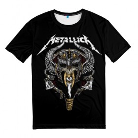 Мужская футболка 3D с принтом Metallica в Санкт-Петербурге, 100% полиэфир | прямой крой, круглый вырез горловины, длина до линии бедер | heavy metal | metal | metallica | группы | метал | металлика | музыка | рок | трэш метал | хєви метал