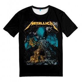 Мужская футболка 3D с принтом Metallica в Санкт-Петербурге, 100% полиэфир | прямой крой, круглый вырез горловины, длина до линии бедер | heavy metal | metal | metallica | группы | метал | металлика | музыка | рок | трэш метал | хєви метал