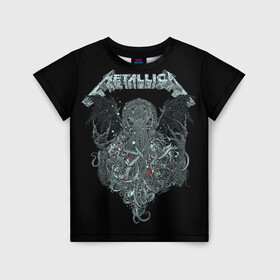 Детская футболка 3D с принтом Metallica в Санкт-Петербурге, 100% гипоаллергенный полиэфир | прямой крой, круглый вырез горловины, длина до линии бедер, чуть спущенное плечо, ткань немного тянется | heavy metal | metal | metallica | группы | метал | металлика | музыка | рок | трэш метал | хєви метал