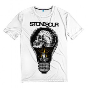 Мужская футболка 3D с принтом Stone Sour в Санкт-Петербурге, 100% полиэфир | прямой крой, круглый вырез горловины, длина до линии бедер | Тематика изображения на принте: metal | rock | slipknot | stone sour | альтернатива | группы | кори тейлор | метал | музыка | ню метал | рок