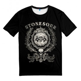 Мужская футболка 3D с принтом Stone Sour в Санкт-Петербурге, 100% полиэфир | прямой крой, круглый вырез горловины, длина до линии бедер | Тематика изображения на принте: 