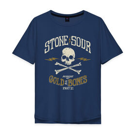 Мужская футболка хлопок Oversize с принтом Stone Sour в Санкт-Петербурге, 100% хлопок | свободный крой, круглый ворот, “спинка” длиннее передней части | metal | rock | slipknot | stone sour | альтернатива | группы | кори тейлор | метал | музыка | ню метал | рок