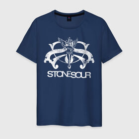 Мужская футболка хлопок с принтом Stone Sour в Санкт-Петербурге, 100% хлопок | прямой крой, круглый вырез горловины, длина до линии бедер, слегка спущенное плечо. | metal | rock | slipknot | stone sour | альтернатива | группы | кори тейлор | метал | музыка | ню метал | рок