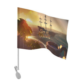 Флаг для автомобиля с принтом Sea of Thieves в Санкт-Петербурге, 100% полиэстер | Размер: 30*21 см | blade | captain | game | hat | ken | pirate | sea of thieves | snake | sword | tatoo | woman | игры | пираты