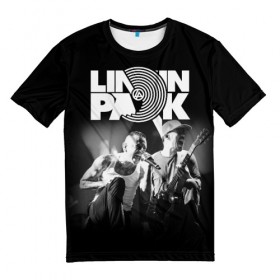 Мужская футболка 3D с принтом Linkin Park в Санкт-Петербурге, 100% полиэфир | прямой крой, круглый вырез горловины, длина до линии бедер | Тематика изображения на принте: chester bennington | linkin park | группы | линкин парк | метал | музыка | рок | честер беннингтон