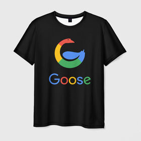 Мужская футболка 3D с принтом GOOSE в Санкт-Петербурге, 100% полиэфир | прямой крой, круглый вырез горловины, длина до линии бедер | android | google | gussi | андройд | гуси