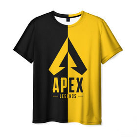Мужская футболка 3D с принтом APEX LEGENDS YELLOW в Санкт-Петербурге, 100% полиэфир | прямой крой, круглый вырез горловины, длина до линии бедер | apex | legend | legends | titanfall | апекс | арех | бангалор | бладхаунд | верхушки | гибралтар | каустик | лайфлайн | легенда | легенды | ледженд | леджендс | мираж | орех | рэйф | титанфол