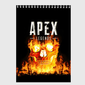 Скетчбук с принтом APEX LEGENDS в Санкт-Петербурге, 100% бумага
 | 48 листов, плотность листов — 100 г/м2, плотность картонной обложки — 250 г/м2. Листы скреплены сверху удобной пружинной спиралью | apex | apex legends | апекс | апекс легенд | апекс легендс | бой | игра | компьютерная игра | королевская битва | лучшее | огонь | онлайн игра | популярное | хит | череп | шутер