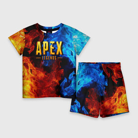 Детский костюм с шортами 3D с принтом APEX LEGENDS в Санкт-Петербурге,  |  | apex | apex legends | апекс | апекс легенд | апекс легендс | бой | игра | компьютерная игра | королевская битва | лучшее | огонь | онлайн игра | популярное | текстура | хит | шутер