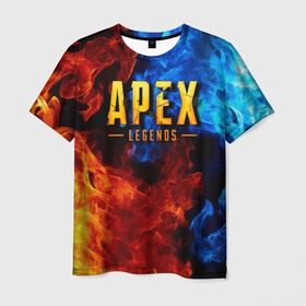 Мужская футболка 3D с принтом APEX LEGENDS в Санкт-Петербурге, 100% полиэфир | прямой крой, круглый вырез горловины, длина до линии бедер | apex | apex legends | апекс | апекс легенд | апекс легендс | бой | игра | компьютерная игра | королевская битва | лучшее | огонь | онлайн игра | популярное | текстура | хит | шутер