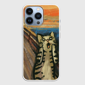Чехол для iPhone 13 Pro с принтом Крик котика в Санкт-Петербурге,  |  | Тематика изображения на принте: cat | картина | кот | котик | котики | коты | котэ | кошак | крик | мем | приколы