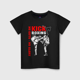 Детская футболка хлопок с принтом Kickboxing в Санкт-Петербурге, 100% хлопок | круглый вырез горловины, полуприлегающий силуэт, длина до линии бедер | борьба | единоборства | кикбоксинг | спорт