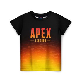 Детская футболка 3D с принтом APEX LEGENDS в Санкт-Петербурге, 100% гипоаллергенный полиэфир | прямой крой, круглый вырез горловины, длина до линии бедер, чуть спущенное плечо, ткань немного тянется | apex | apex legends | battle | battle royal | titanfall | апекс | апекс легендс | батл рояль | битва | война | королевская битва