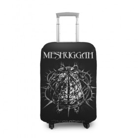 Чехол для чемодана 3D с принтом Meshuggah в Санкт-Петербурге, 86% полиэфир, 14% спандекс | двустороннее нанесение принта, прорези для ручек и колес | djent | jens kidman | meshuggah | metal | грув метал | группы | метал | мешуга | музыка | рок