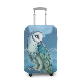Чехол для чемодана 3D с принтом сова в Санкт-Петербурге, 86% полиэфир, 14% спандекс | двустороннее нанесение принта, прорези для ручек и колес | owl | ночь | птица | сова | филин