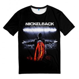 Мужская футболка 3D с принтом Nickelback в Санкт-Петербурге, 100% полиэфир | прямой крой, круглый вырез горловины, длина до линии бедер | dark horse | feed the machine | nickelback | no fixed adress | группы | метал | музыка | никлбэк | рок | хард рок | чед крюгер