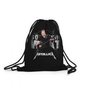 Рюкзак-мешок 3D с принтом Metallica в Санкт-Петербурге, 100% полиэстер | плотность ткани — 200 г/м2, размер — 35 х 45 см; лямки — толстые шнурки, застежка на шнуровке, без карманов и подкладки | 