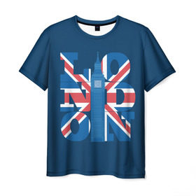 Мужская футболка 3D с принтом London в Санкт-Петербурге, 100% полиэфир | прямой крой, круглый вырез горловины, длина до линии бедер | Тематика изображения на принте: city | england | flag | london | symbol | tow | uk | англия | башня | биг бен | великобритания | город | городской | графика | жёлтое | закат | иллюстрация | искусство | лондон | мода | молодёжная | небо | рисунок | символ