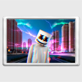 Магнит 45*70 с принтом Marshmello Glitch в Санкт-Петербурге, Пластик | Размер: 78*52 мм; Размер печати: 70*45 | christopher | comstock | dj | dotcom | fortnite | friends | glitch | marshmallow | marshmello | usa | глитч | диджей | друзья | зефир | комсток | крис | мармелад | маршмэллоу | молнии | музыка | продюсер | сша | фортнайт | хаус | электро