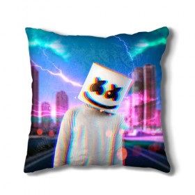 Подушка 3D с принтом Marshmello Glitch в Санкт-Петербурге, наволочка – 100% полиэстер, наполнитель – холлофайбер (легкий наполнитель, не вызывает аллергию). | состоит из подушки и наволочки. Наволочка на молнии, легко снимается для стирки | christopher | comstock | dj | dotcom | fortnite | friends | glitch | marshmallow | marshmello | usa | глитч | диджей | друзья | зефир | комсток | крис | мармелад | маршмэллоу | молнии | музыка | продюсер | сша | фортнайт | хаус | электро