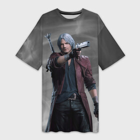 Платье-футболка 3D с принтом DMC5 в Санкт-Петербурге,  |  | 2019 | 5 | cry | dante | devil | devil may cry | dmc | game | lady | may | nero | nico | niko | trish | v | ви | данте | девил | дмс | край | мэй | неро