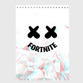 Скетчбук с принтом FORTNITE x MARSHMELLO в Санкт-Петербурге, 100% бумага
 | 48 листов, плотность листов — 100 г/м2, плотность картонной обложки — 250 г/м2. Листы скреплены сверху удобной пружинной спиралью | 2019 | dj | fortnite | game | glitch | marshmello | usa | америка | глитч | игра | клубная музыка | маршмелло | музыка | музыкант | ф | фортнайт