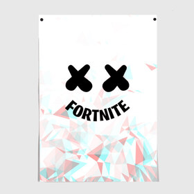 Постер с принтом FORTNITE x MARSHMELLO в Санкт-Петербурге, 100% бумага
 | бумага, плотность 150 мг. Матовая, но за счет высокого коэффициента гладкости имеет небольшой блеск и дает на свету блики, но в отличии от глянцевой бумаги не покрыта лаком | 2019 | dj | fortnite | game | glitch | marshmello | usa | америка | глитч | игра | клубная музыка | маршмелло | музыка | музыкант | ф | фортнайт