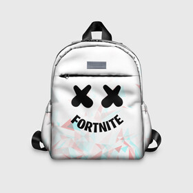 Детский рюкзак 3D с принтом FORTNITE x MARSHMELLO в Санкт-Петербурге, 100% полиэстер | лямки с регулируемой длиной, сверху петелька, чтобы рюкзак можно было повесить на вешалку. Основное отделение закрывается на молнию, как и внешний карман. Внутри дополнительный карман. По бокам два дополнительных кармашка | Тематика изображения на принте: 2019 | dj | fortnite | game | glitch | marshmello | usa | америка | глитч | игра | клубная музыка | маршмелло | музыка | музыкант | ф | фортнайт