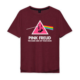 Мужская футболка хлопок Oversize с принтом Pink Freud в Санкт-Петербурге, 100% хлопок | свободный крой, круглый ворот, “спинка” длиннее передней части | pink freud | sigmund freud | зигмунд фрейд | фрейд