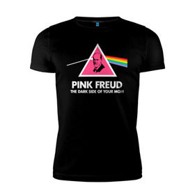 Мужская футболка премиум с принтом Pink Freud в Санкт-Петербурге, 92% хлопок, 8% лайкра | приталенный силуэт, круглый вырез ворота, длина до линии бедра, короткий рукав | pink freud | sigmund freud | зигмунд фрейд | фрейд