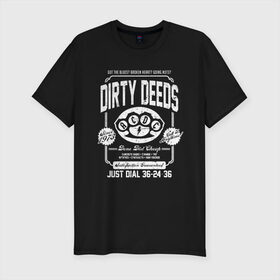 Мужская футболка премиум с принтом AC/DC в Санкт-Петербурге, 92% хлопок, 8% лайкра | приталенный силуэт, круглый вырез ворота, длина до линии бедра, короткий рукав | ac dc | acdc | группы | метал | музыка | рок | хард рок | эйси диси | эйсидиси