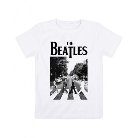 Детская футболка хлопок с принтом The Beatles в Санкт-Петербурге, 100% хлопок | круглый вырез горловины, полуприлегающий силуэт, длина до линии бедер | beatles | the beatles | битлз | битлс | битлы | группы | джон леннон | джордж харрисон | легенды | музыка | пол маккартни | ринго старр | рок
