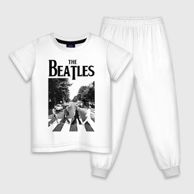 Детская пижама хлопок с принтом The Beatles в Санкт-Петербурге, 100% хлопок |  брюки и футболка прямого кроя, без карманов, на брюках мягкая резинка на поясе и по низу штанин
 | beatles | the beatles | битлз | битлс | битлы | группы | джон леннон | джордж харрисон | легенды | музыка | пол маккартни | ринго старр | рок