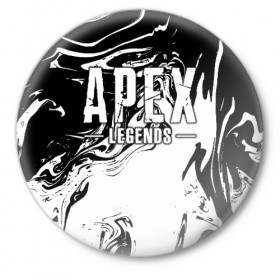 Значок с принтом Apex Legends в Санкт-Петербурге,  металл | круглая форма, металлическая застежка в виде булавки | battle | royale | апекс | битва | боевой | королевская | легендс | лутбокс | оружие | робот | спектры | титан | шутер