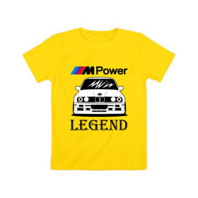 Детская футболка хлопок с принтом BMW Power LEGEND в Санкт-Петербурге, 100% хлопок | круглый вырез горловины, полуприлегающий силуэт, длина до линии бедер | bmw | legend | motorsport | power | авто | автомобиль | бмв | бумер | бэха | крутая | легенда | машина | немецкое | тачка