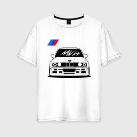 Женская футболка хлопок Oversize с принтом BMW Power LEGEND в Санкт-Петербурге, 100% хлопок | свободный крой, круглый ворот, спущенный рукав, длина до линии бедер
 | bmw | legend | motorsport | power | авто | автомобиль | бмв | бумер | бэха | крутая | легенда | машина | немецкое | тачка