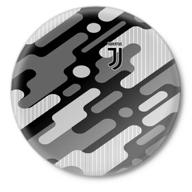 Значок с принтом Juventus  в Санкт-Петербурге,  металл | круглая форма, металлическая застежка в виде булавки | club | football | juventus | италия | криштиану | роналду | футбол | черный | ювентус