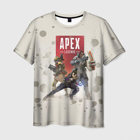 Мужская футболка 3D с принтом Apex Legends в Санкт-Петербурге, 100% полиэфир | прямой крой, круглый вырез горловины, длина до линии бедер | 
