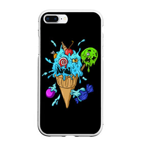 Чехол для iPhone 7Plus/8 Plus матовый с принтом Мороженое Монстр в Санкт-Петербурге, Силикон | Область печати: задняя сторона чехла, без боковых панелей | candy | ice cream | marshmallow | monster | monsters | oreo | sweets | zombie | зомби | леденец | леденцы | маршмеллоу | монстр | монстры | мороженое | орео | сладости
