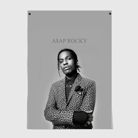 Постер с принтом A$AP ROCKY в Санкт-Петербурге, 100% бумага
 | бумага, плотность 150 мг. Матовая, но за счет высокого коэффициента гладкости имеет небольшой блеск и дает на свету блики, но в отличии от глянцевой бумаги не покрыта лаком | aap | asap | mob | rap | rocky | testing | альбом | американский | асап | банда | моб | раким | реп | роки | рэп | рэпер | тестинг | эйсап | эсап