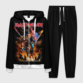 Мужской костюм 3D с принтом Iron Maiden в Санкт-Петербурге, 100% полиэстер | Манжеты и пояс оформлены тканевой резинкой, двухслойный капюшон со шнурком для регулировки, карманы спереди | heavy metal | iron maiden | metal | айрон мейден | группы | метал | музыка | рок | хеви метал