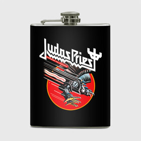 Фляга с принтом Judas Priest в Санкт-Петербурге, металлический корпус | емкость 0,22 л, размер 125 х 94 мм. Виниловая наклейка запечатывается полностью | Тематика изображения на принте: judas priest | metal | rock | группы | метал | музыка | рок | хард рок | хэви метал